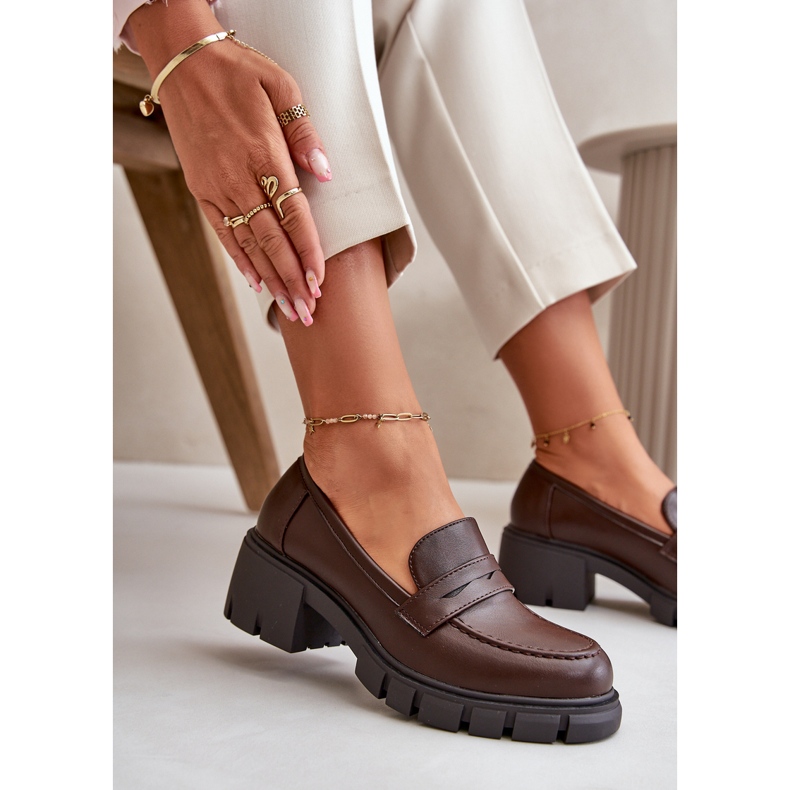 Cm Paris Damen-Schuhe mit niedrigem Absatz aus Öko-Leder, Dunkelbraun 4