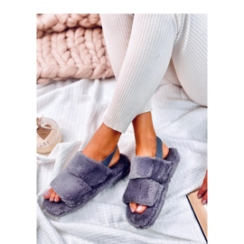 Rhodes Grey Damenhausschuhe mit Gummiband grau 1