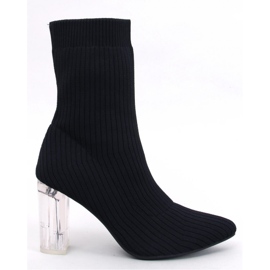 Destani Schwarze Sock-Boots mit transparentem Absatz – Inello 1