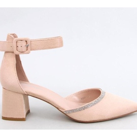Bardini Nude-Pumps mit hohem Absatz und Knöchelriemen – Inello beige 1