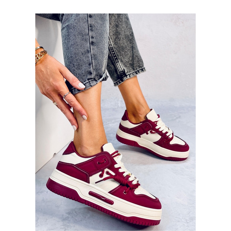 Clavell Wine-Sneaker mit hoher Sohle – Inello rot 2