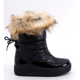 Mastro Schwarze Schneestiefel mit Fell 1