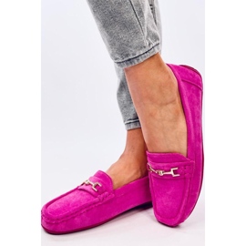 Damen-Mokassins aus Wildleder Sourd Fuchsia rosa 1