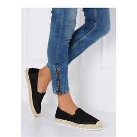 Schwarze Espadrilles für Damen 6602 Schwarz 1