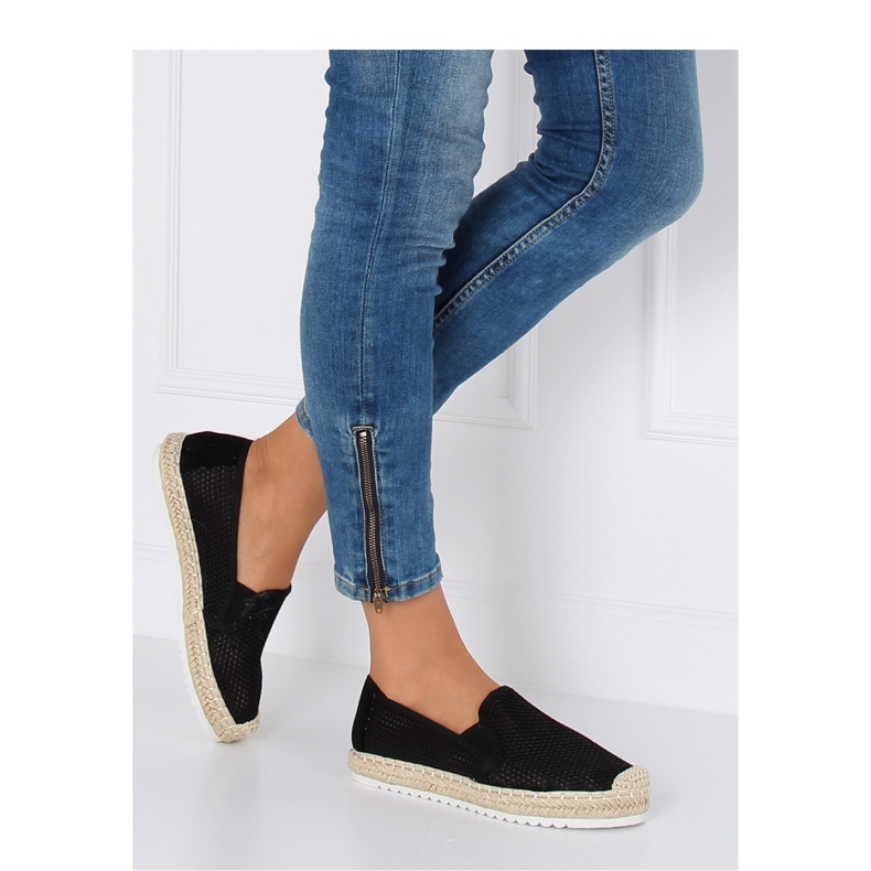 Schwarze Espadrilles für Damen 6602 Schwarz 1