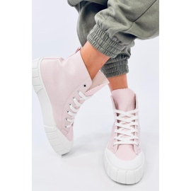 Rosa High-Top-Sneakers aus Canvas 1