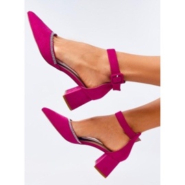 Pumps mit hohem Absatz und Knöchelverschluss in Fuchsia rosa 2