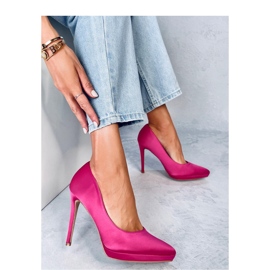 Fuchsiafarbene Stiletto-Pumps rosa 1