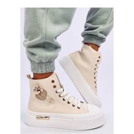 Arenas Beige High-Top-Sneaker mit Sicherheitsnadel 2