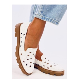 Weiße durchbrochene Mokassins 1