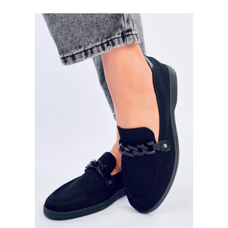 Schwarze durchbrochene Mokassins 1