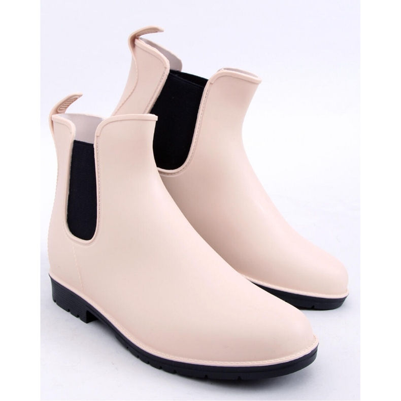 Beigefarbene Chelsea-Stiefel für Damen 1