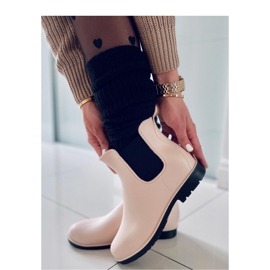 Beigefarbene Chelsea-Stiefel für Damen 2