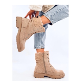 Beige Schnürstiefeletten 2