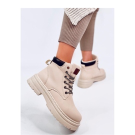 Beige Damen-Holzstiefel 1