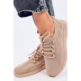 Khakifarbene Socken-Sportschuhe braun 1