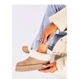 Yogi Khaki kurze Schneestiefel mit Fell - Inello beige 1