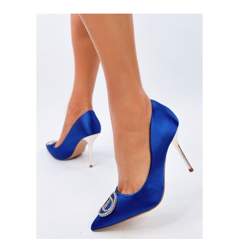 Blaue High Heels mit Kristallverzierung 1