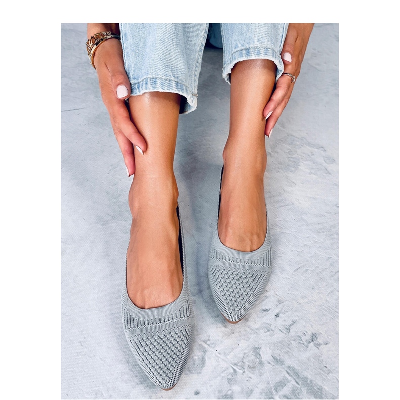 Graue gewebte Ballerinas 1