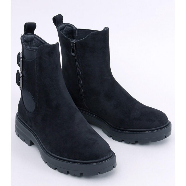 Schwarze Chelsea-Stiefel aus Wildleder 1