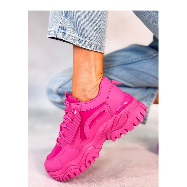 Fuchsiafarbene Keilsneaker rosa 1