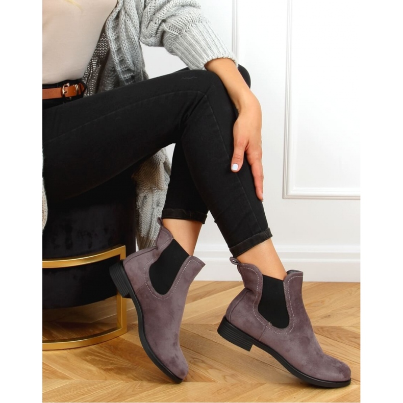 Klassische graue Damen-Chelsea-Stiefel MR-9 Grey - Inello 2