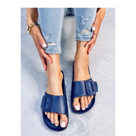 D.BLUE Gummi-Flip-Flops mit Schnalle blau 1