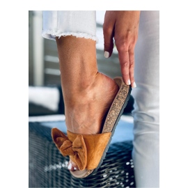 Kiara Camel Kork-zehenstegsandalen-Sandale – Inello braun 2