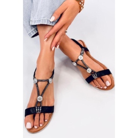 Schwarze Zirkonia-Sandalen 1