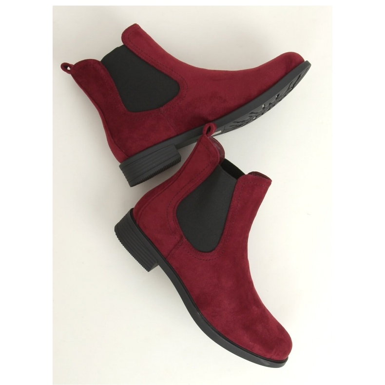 Klassische burgunderrote Chelsea-Stiefel für Damen MR-9 Wine - Inello 1