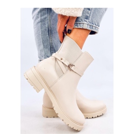 Klassische beige Chelsea-Stiefel für Damen 1