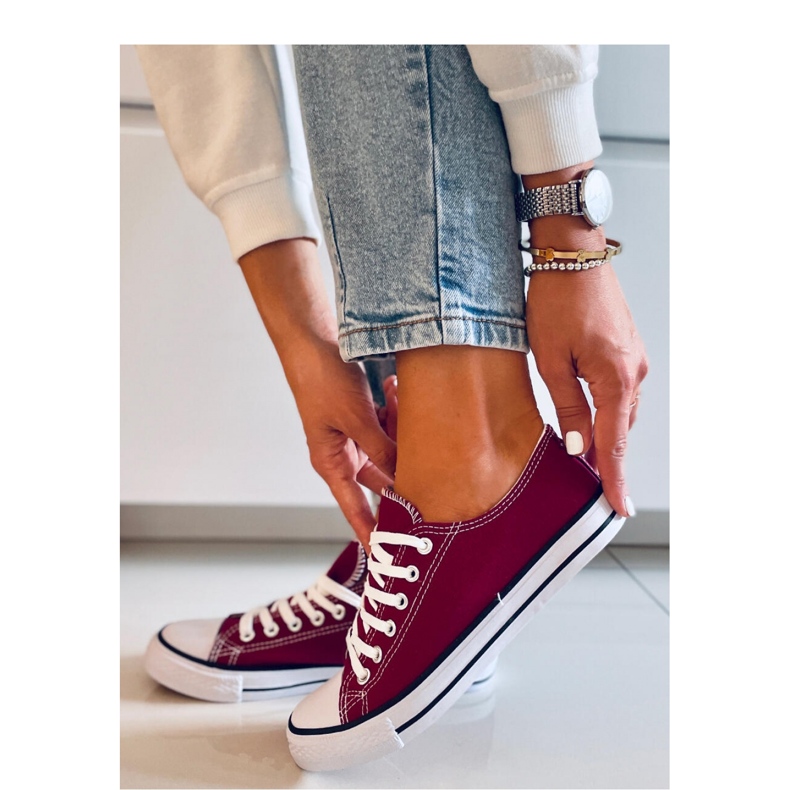 Klassische Wein-Sneaker für Damen rot 1
