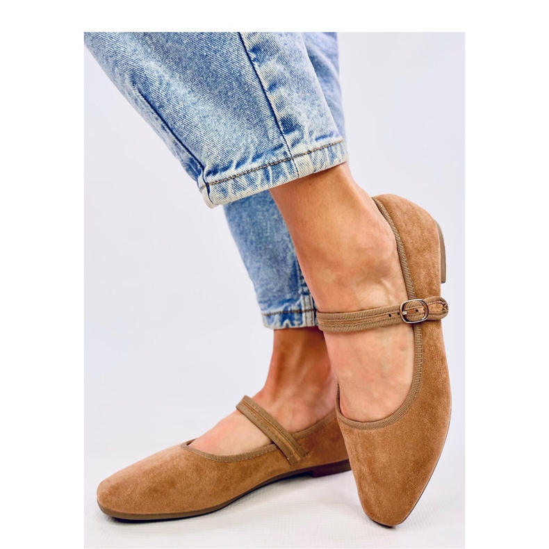 Ballerinas im Mary-Jane-Khaki-Stil braun 2