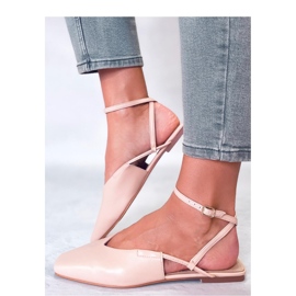 Ballerinas mit offenem Absatz in Nude beige 1