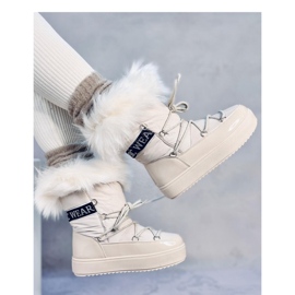 Beige Fell-Schneestiefel 1