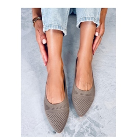 Kayla Khaki gewebte Ballerinas – Inello braun 2