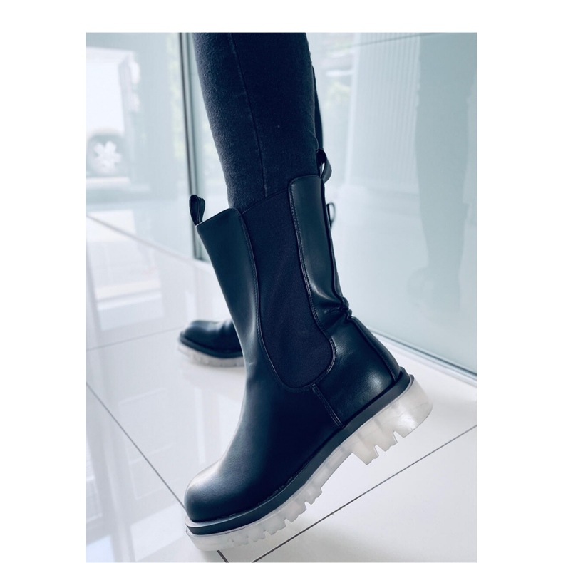 High-Top-Chelsea-Stiefel Schwarz 1