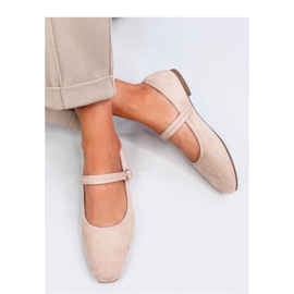 Ballerinas im Mary Jane Beige-Stil 1