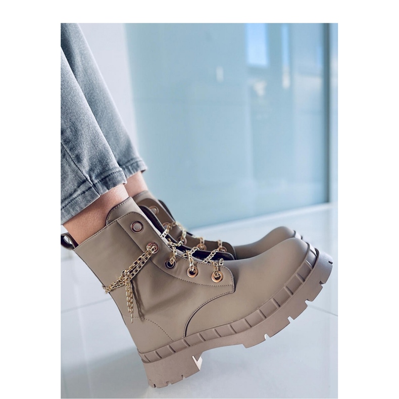 Lohan Aprikosen-Schnürstiefeletten – Inello beige 2