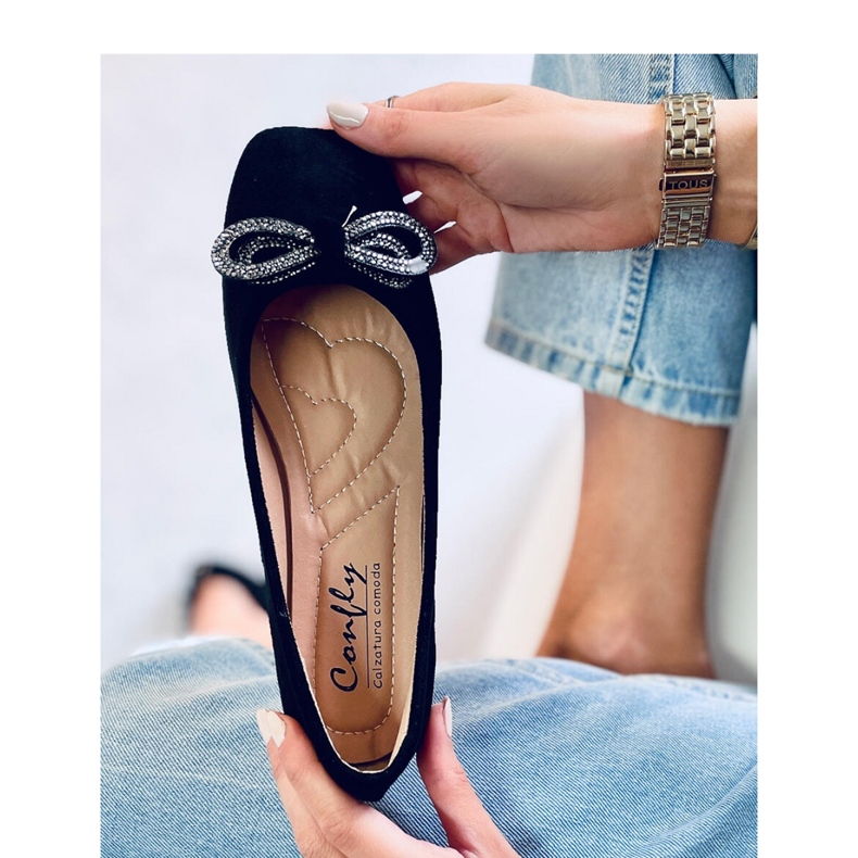 Ballerinas aus Wildleder mit Schleife Serna Nero - Inello schwarz 2