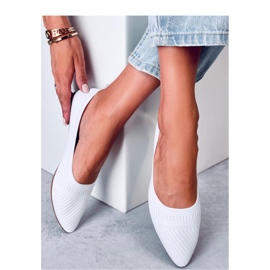 Weiße gewebte Ballerinas 1