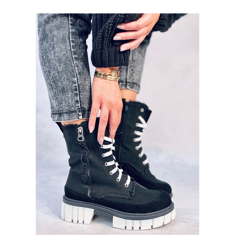 Vaugh Schwarze Canvas-Stiefeletten mit Protektor – Inello 2