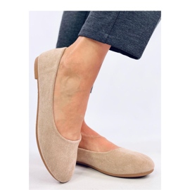 Klassische Ballerinas aus Wildleder in Khaki beige 1