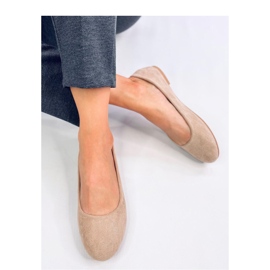 Klassische Ballerinas aus Wildleder in Khaki beige 2