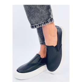 Schwarze, durchbrochene Slip-On-Sneaker 2