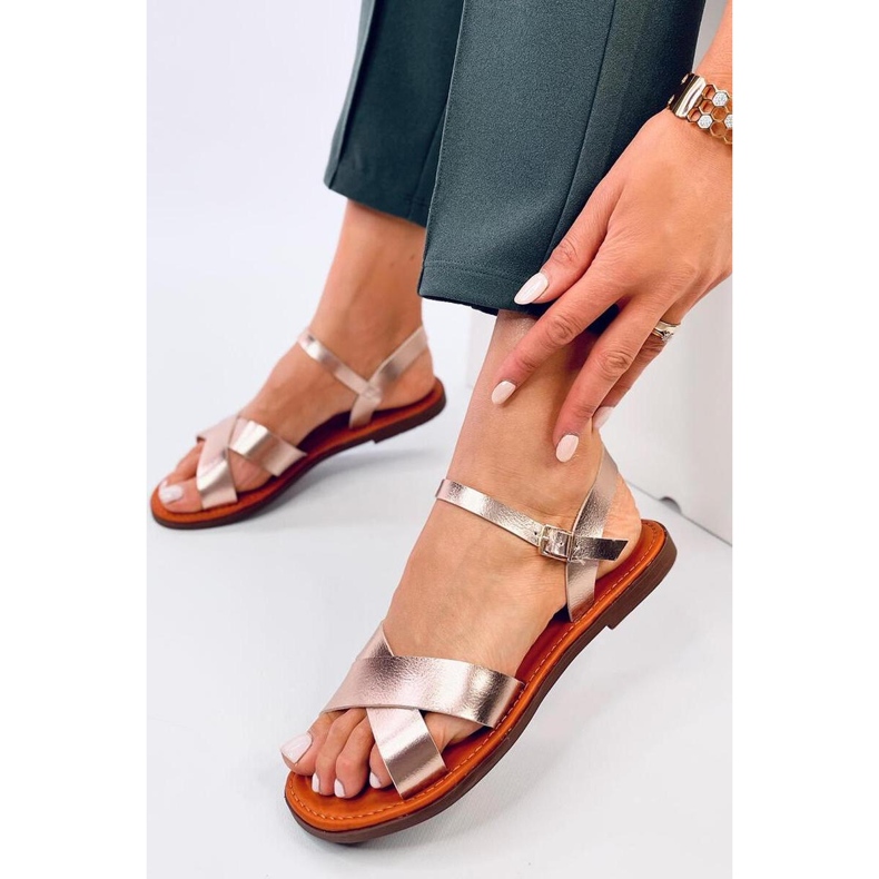 Champagner-Sandalen für Damen rosa 1