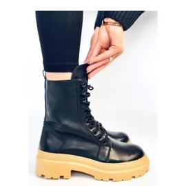 Schnürstiefelette mit Protektor schwarz 1