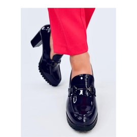 Dunkelblaue Mokassins mit Lackabsatz von Hyett – Inello 2