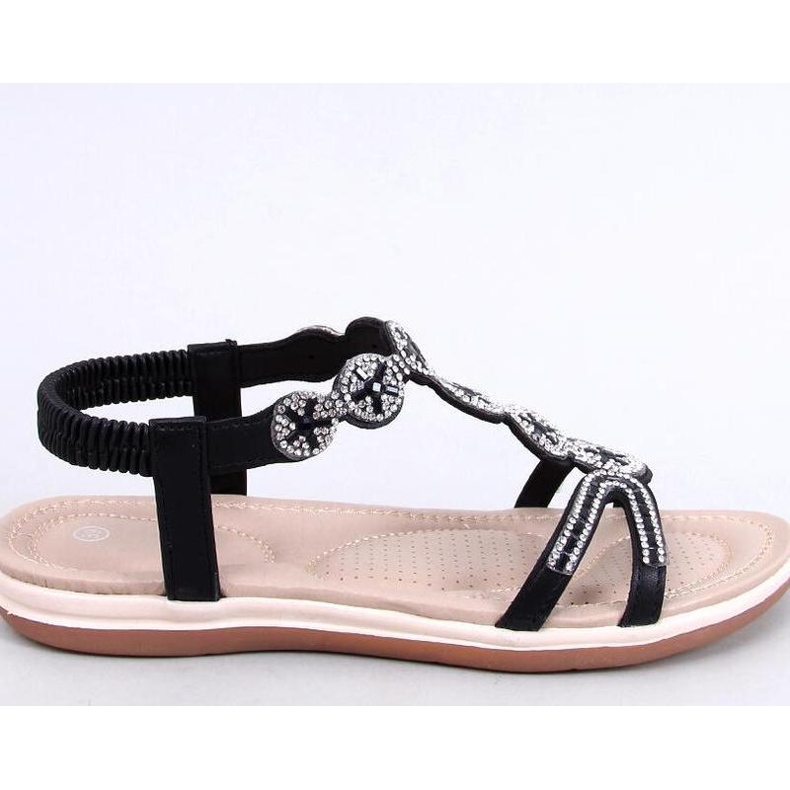 Yvers Black – Inello-Sandalen mit dekorativen Zirkonen schwarz 1