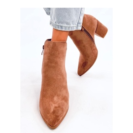 Croix Khaki-Stiefeletten mit hohem Absatz und mandelförmiger Zehenpartie – Inello braun 2